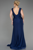 Robe Grande Taille Longue Bleu Marine ABU3737