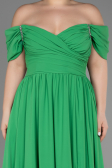 Robe de Soirée Grande Taille Longue Mousseline Vert ABU3738