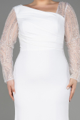 Robe De Mariée Grande Taille Longue Blanc ABU3713