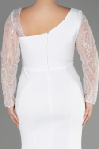 Robe De Mariée Grande Taille Longue Blanc ABU3713