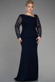 Robe De Mariée Grande Taille Longue Bleu Marine ABU3713