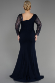 Robe De Mariée Grande Taille Longue Bleu Marine ABU3713