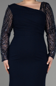 Robe De Mariée Grande Taille Longue Bleu Marine ABU3713