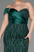 Robe De Fiançailles Grande Taille Longue Émeraude ABU3739