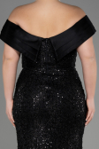 Robe De Fiançailles Grande Taille Longue Noir ABU3740