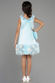 Robe de Soirée Enfants Courte Satin Menthe ABK1994
