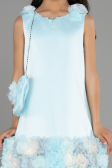 Robe de Soirée Enfants Courte Satin Menthe ABK1994