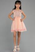 Robe de Soirée Enfants Courte Saumon ABK1973