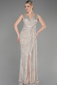 Robe de Soirée Longue Squameuse Vison ABU3201