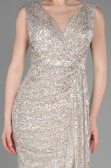 Robe de Soirée Longue Squameuse Vison ABU3201