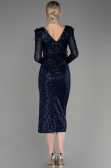 Robe De Soirée Midi Bleu Marine ABK1808