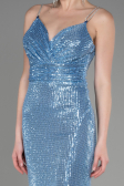 Robe Queue de Poisson Longue Indigo ABU3768
