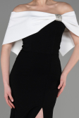 Robe de Soirée Longue Noir-Ecru ABU3775