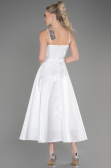 Tenue de Soirée Midi Satin Blanc ABK2011