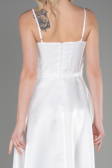 Tenue de Soirée Midi Satin Blanc ABK2011
