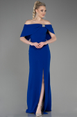 Robe de Soirée Longue Bleu Saxe ABU3775