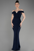 Robe de Soirée Longue Bleu Marine ABU3781