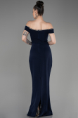 Robe de Soirée Longue Bleu Marine ABU3781