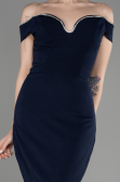 Robe de Soirée Longue Bleu Marine ABU3781