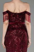 Robe De Fiançailles Grande Taille Longue Rouge Bordeaux ABU3785