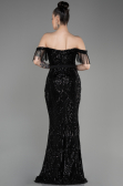 Robe De Fiançailles Grande Taille Longue Noir ABU3785