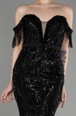 Robe De Fiançailles Grande Taille Longue Noir ABU3785