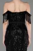 Robe De Fiançailles Grande Taille Longue Noir ABU3785