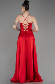 Robe de Soirée Longue Satin Rouge ABU3809