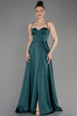 Robe de Soirée Longue Satin Émeraude ABU3809
