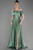 Robe de Soirée Longue Satin Turquoise ABU3788