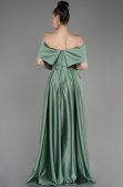 Robe de Soirée Longue Satin Turquoise ABU3788