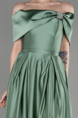 Robe de Soirée Longue Satin Turquoise ABU3788