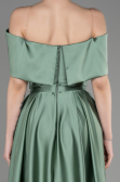 Robe de Soirée Longue Satin Turquoise ABU3788