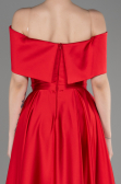 Robe de Soirée Longue Satin Rouge ABU3788