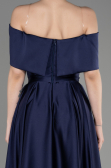 Robe de Soirée Longue Satin Bleu Marine ABU3788