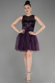 Robe de Soirée Courte Violet Foncé ABK2016