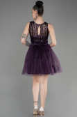 Robe de Soirée Courte Violet Foncé ABK2016