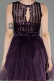 Robe de Soirée Courte Violet Foncé ABK2016