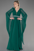 Robe de Soirée Longue Mousseline Émeraude ABU3541