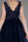 Robe de Soirée Longue Bleu Marine ABU3718