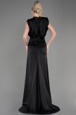 Robe De Soirée Satin Longue Noir ABU2133