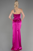 Robe de Soirée Longue Satin Fushia ABU3525