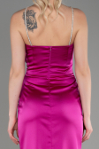 Robe de Soirée Longue Satin Fushia ABU3525