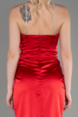 Robe de Soirée Longue Satin Rouge ABU3525