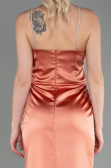 Robe de Soirée Longue Satin Orange ABU3525