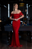Robe Queue de Poisson Longue File Rouge ABU3769