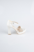 Chaussure Talon Plateforme Cuir Blanc MJD3409