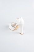 Chaussure Talon Plateforme Cuir Blanc MJD3409