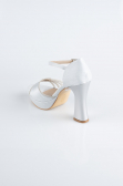 Chaussure Talon Plateforme Satin Argent MJS3409