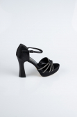 Chaussure Talon Plateforme Satin Noir MJS3409